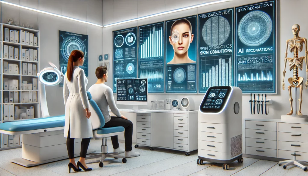 AI technology assisting in a dermatology clinic